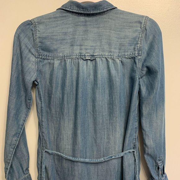 XXS American Eagle Chambray Shirt Dress Tie Waist - Picture 6 of 9
